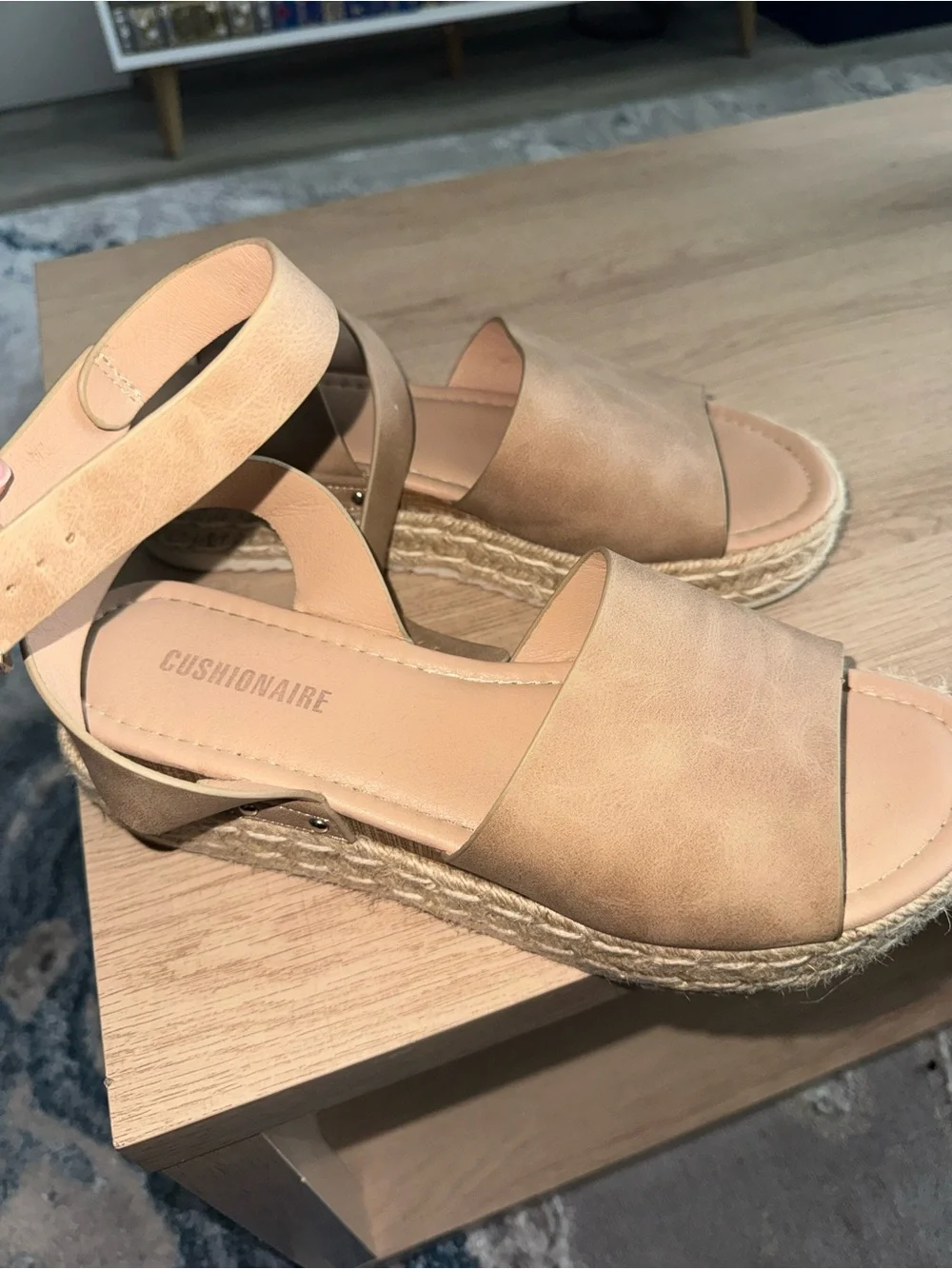 Cushionaire Tan Espadrille Platform Sandals